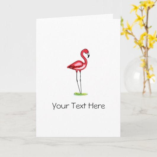 Carte Flamant Rose (Fleur jaune)