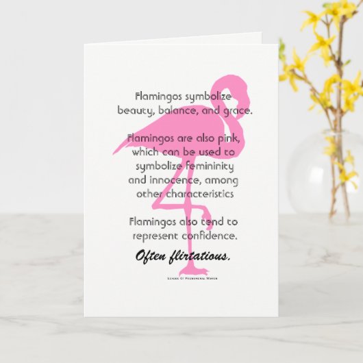 Carte Flamant rose (Fleur jaune)