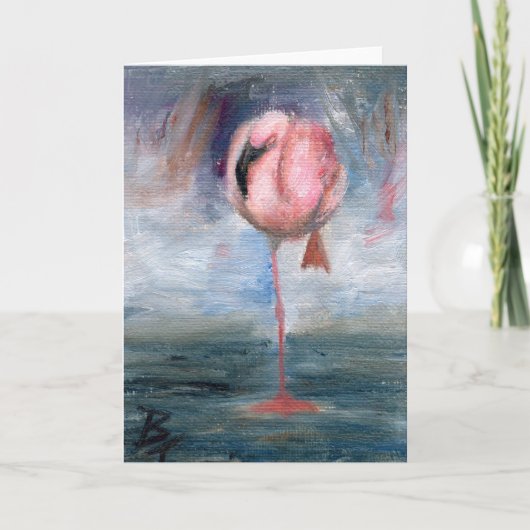 Carte Flamant rose ACEO (Devant)