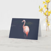 Carte Flamant rose au crépuscule (Fleur jaune)