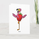 Carte Flamant rose avec fraise (Dos)