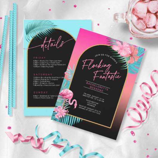 Carte Flamant rose Bachelorette Fantastic V2 ID930