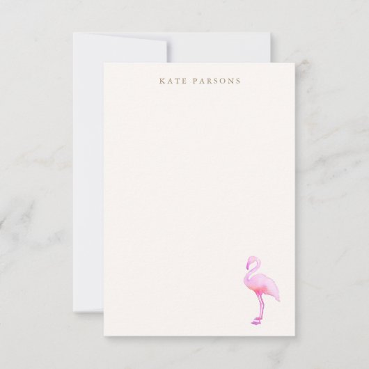 Carte Flamant rose couleur rose (Devant)