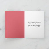 Carte Flamant rose d'anniversaire portant talons et perl (Intérieur)