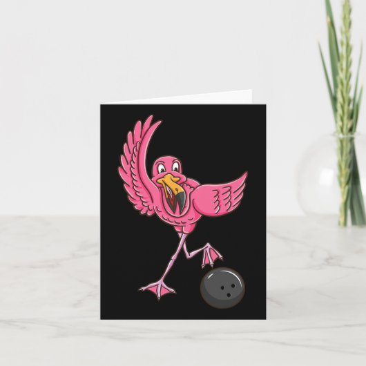Carte Flamant rose de Bowling 1 (Devant)