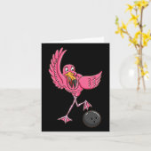 Carte Flamant rose de Bowling 1 (Fleur jaune)