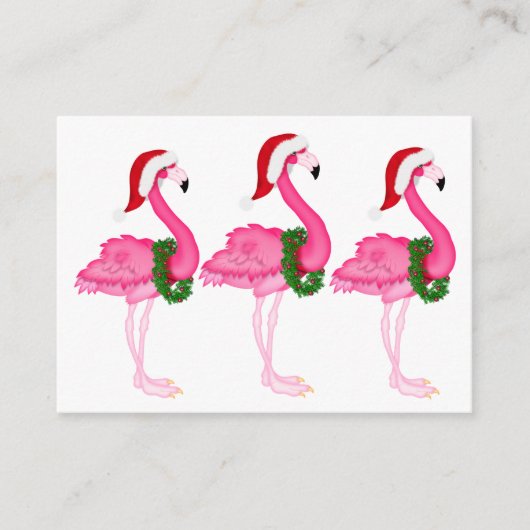 Carte Flamant rose de fermeture de Noël / étiquett (Devant)