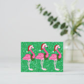 Carte Flamant rose de fermeture de Noël / étiquett (Debout devant)