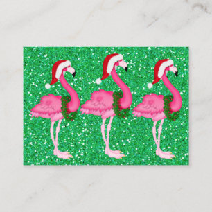 Carte Flamant rose de fermeture de Noël / étiquett