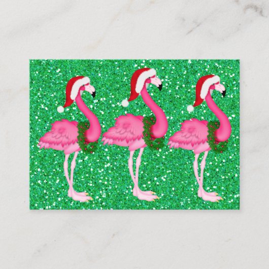 Carte Flamant rose de fermeture de Noël / étiquett (Devant)