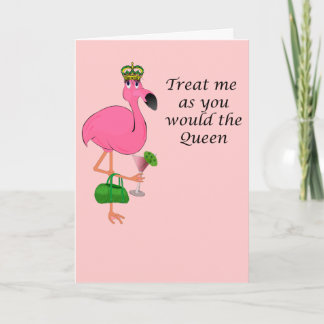 Carte Flamant rose de la fête des mères