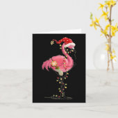 Carte Flamant rose De Noël À Martini Gl Pour Tropical Ho (Fleur jaune)
