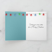 Carte Flamant rose de Noël avec Casquette Père Noël (Intérieur)