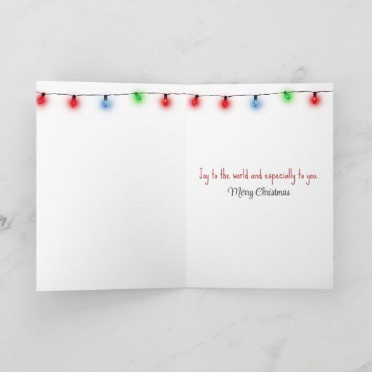 Carte Flamant rose de Noël Patinage sur glace (Intérieur)