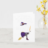 Carte Flamant rose de squelette de Summerween Fille d'ét (Fleur jaune)
