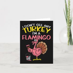 Carte Flamant rose de Turquie rose amusant Thanksgiving 