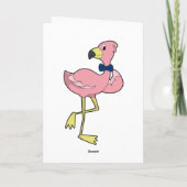 Carte Flamant rose en gentleman avec cravate (Dos)
