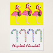 Carte Flamant rose / étiquette (Devant & derrière)