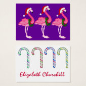 Carte Flamant rose / étiquette (Devant & derrière)