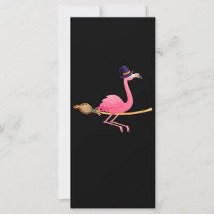 Carte Flamant rose   Femmes Drôle Flamant rose Sorcière 