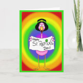 Carte Flamant rose Irish St. Patrick's Day Card Arc-en-c (Devant)