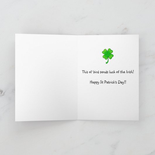 Carte Flamant rose Irish St. Patrick's Day Card Arc-en-c (Intérieur)