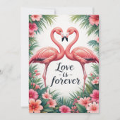 Carte Flamant rose Love Tropical Decor (Devant)