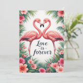 Carte Flamant rose Love Tropical Decor (Debout devant)