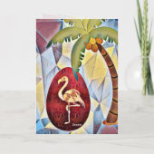 Carte Flamant rose Oeuf de Pâques et Palm Tree Beach Ann (Dos)