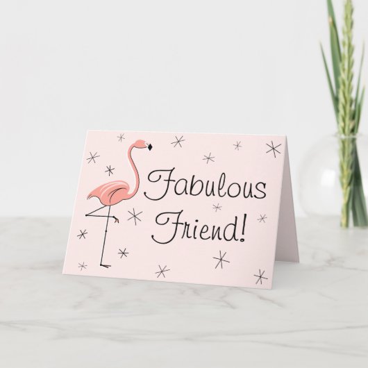 Carte Flamant rose Pink Fabulous Friend! (Devant)