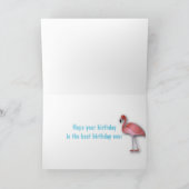 Carte Flamant rose Quatrefoil anniversaire (Intérieur)