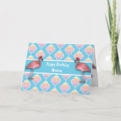 Carte Flamant rose Quatrefoil anniversaire (Devant)