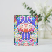 Carte Flamant rose rose (Debout devant)