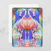 Carte Flamant rose rose (Devant / Derrière)