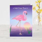 Carte Flamant rose rose (Fleur jaune)