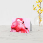 Carte Flamant rose rose (Fleur jaune)