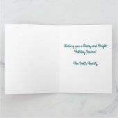 Carte Flamant rose rose Chat & Grenouille Noël tropical (Intérieur)