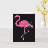 Carte Flamant rose rose tropical Hawaï Noël d'été Noël (Fleur jaune)