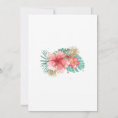 Carte Flamant rose rose tropical Parties scintillant or  (Dos)