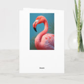 Carte Flamant rose rose vif sur un Arrière - plan bleu c (Dos)