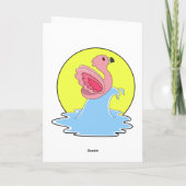 Carte Flamant rose surfant sur l'eau (Dos)