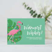Carte Flamant rose Warmest Wings Famille de vacances (Debout devant)