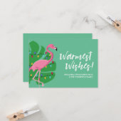 Carte Flamant rose Warmest Wings Famille de vacances (Devant/Arrière en situation)