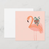 Carte Flamant Tropical avec Plante en Pot Dessiné à la M (Devant / Derrière)