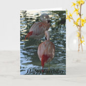 Carte Flamants roses (Fleur jaune)