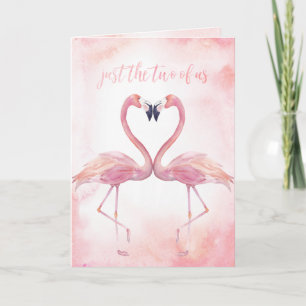 Carte Flamants roses de baiser Juste Nous Deux Valenti