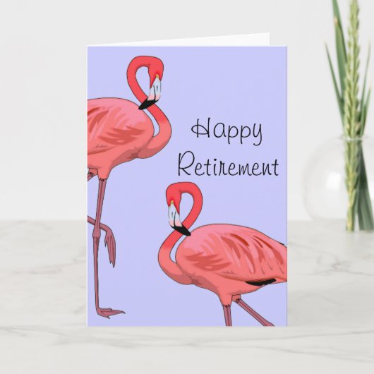 Carte Flamants roses de retraite heureux style Vintage (Devant)