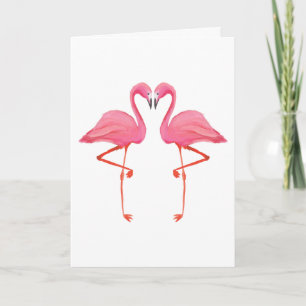 Carte Flamants roses FLAMANT COEUR Joyeux Anniversaire