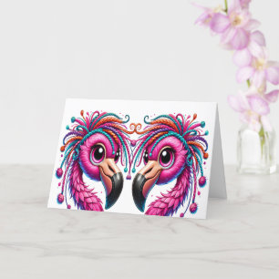 Carte Flamants roses précieux et extravagants