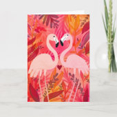 Carte Flamants roses rose vif pour la Saint-Valentin Drô (Devant)